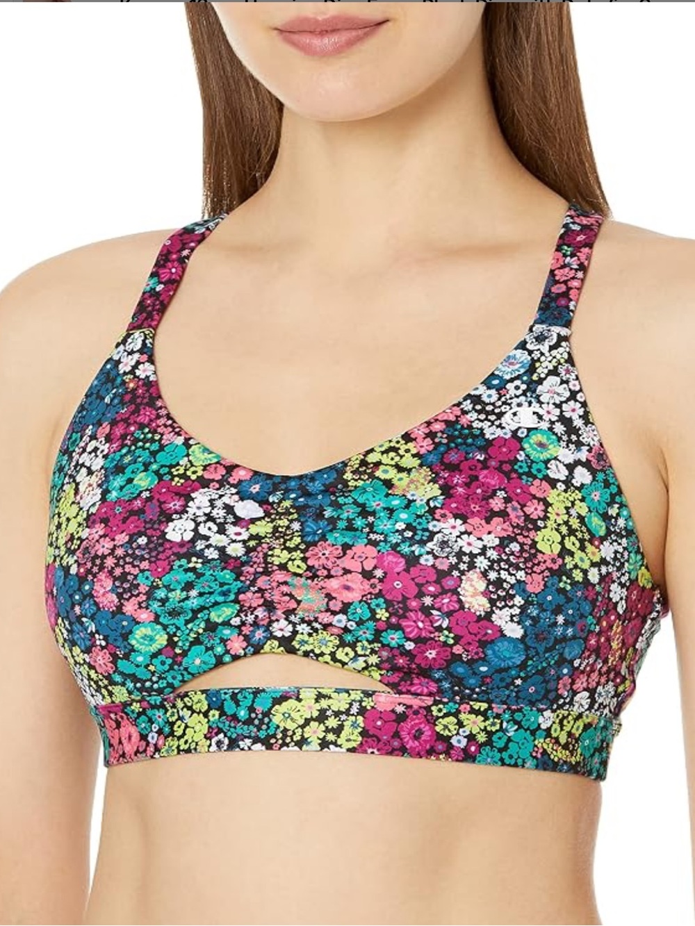 Champion Floral Cutout Sports Bra Size Medium